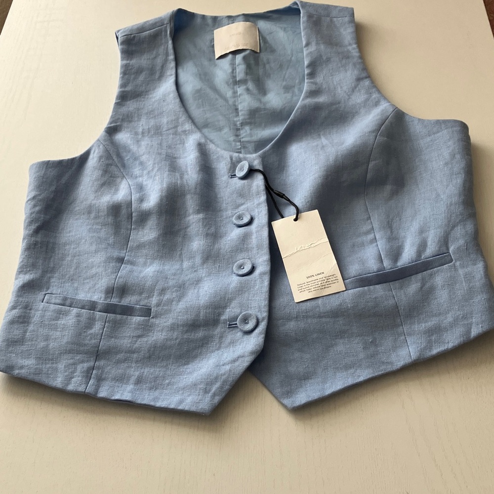 Mango Linen Suit Vest (Size Medium) NWT - Picture 4 of 10